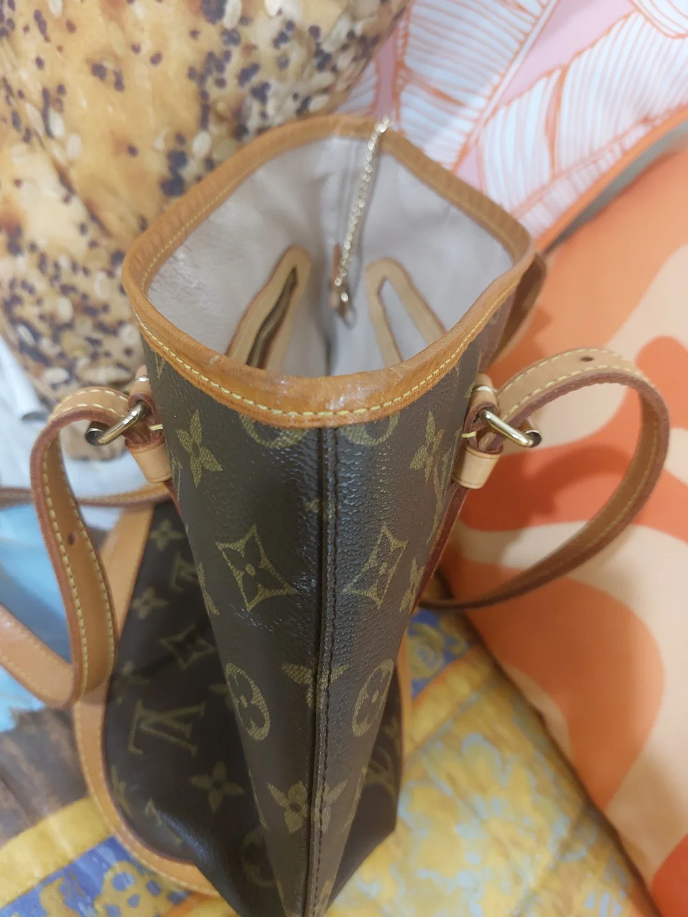 Louis Vuitton Monogram Canvas Bucket Tote with Vachetta Trim
